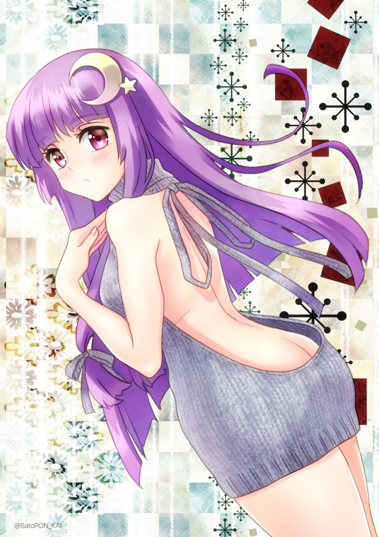 Sato Pon Touhou Patchouli Knowledge Ass No Bra Nopan Sweater